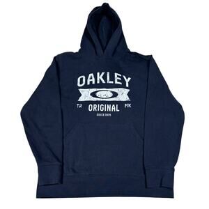 y2k 2000s Oakley hoodie pullover Large streetwear indie black and white skater